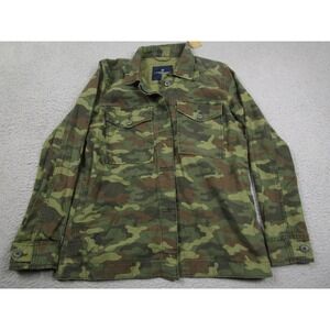 American Eagle Jacket Womens‎ Small Green Camouflage Button Up NWT Modern